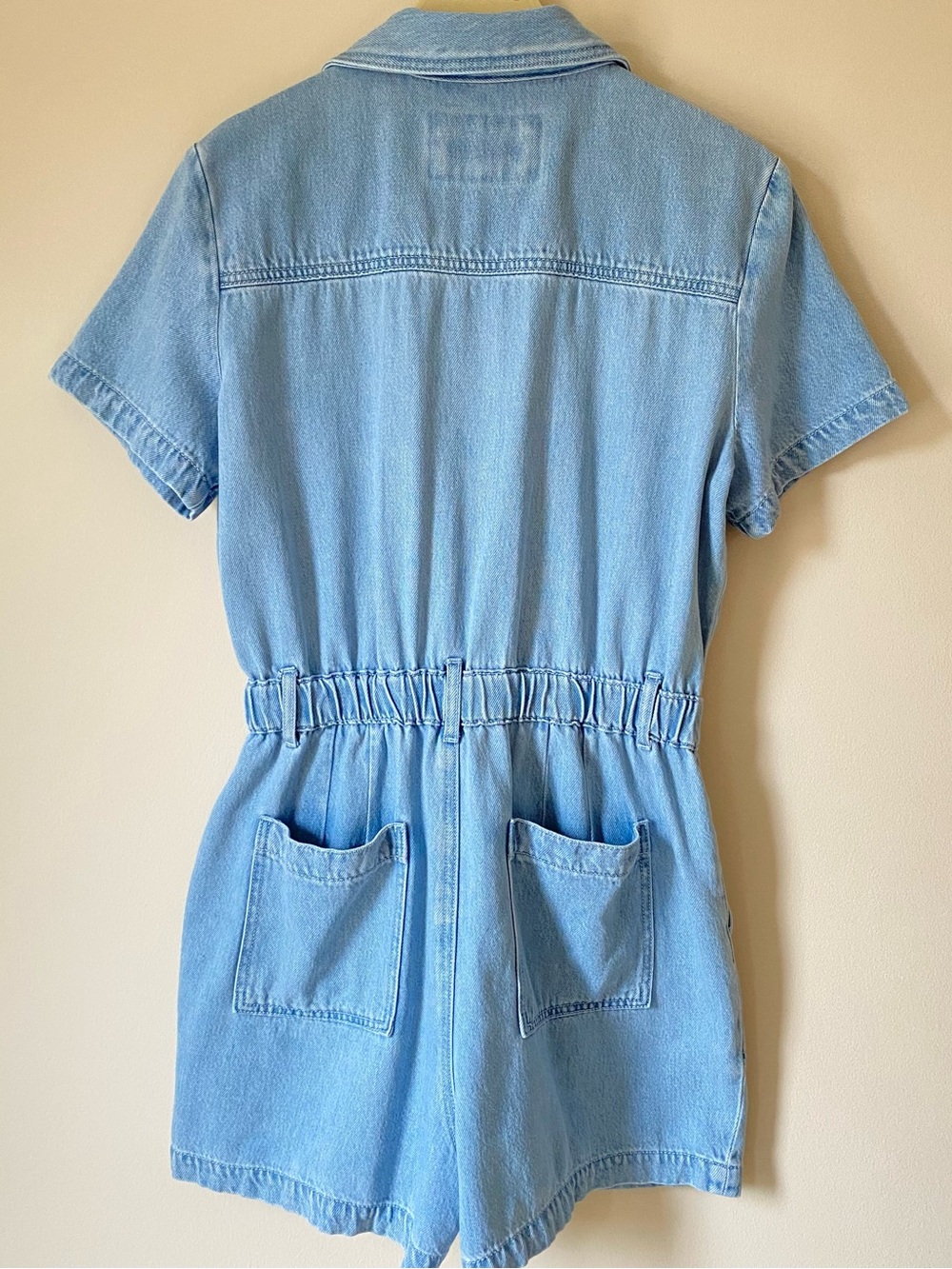 LOFT Light Wash Denim Utility Romper Size 6 Soft Lyocell Western Cowgirl - Picture 3 of 13
